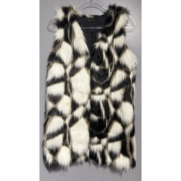 KLd SIGNATURE FAMOUS BOHO ROCKER FAUX FUR VEST 70’s Style Size SMALL - Picture 1 of 8